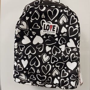 Brighton Black and White Heart Backpack